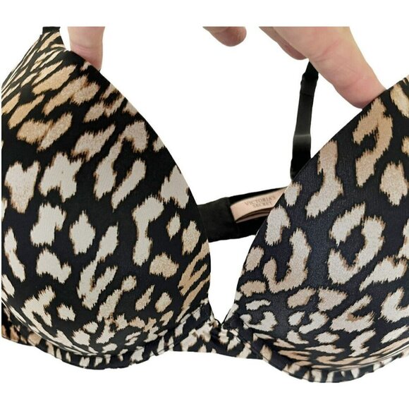 Victoria's Secret Women's Sz 36DD Push Up Padded Leopard Print Bra - Picture 2 of 9